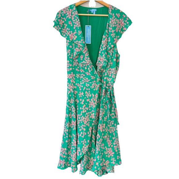 Draper James RSVP green floral XL sundress summer wedding guest‎ flutter NEW - Picture 1 of 6